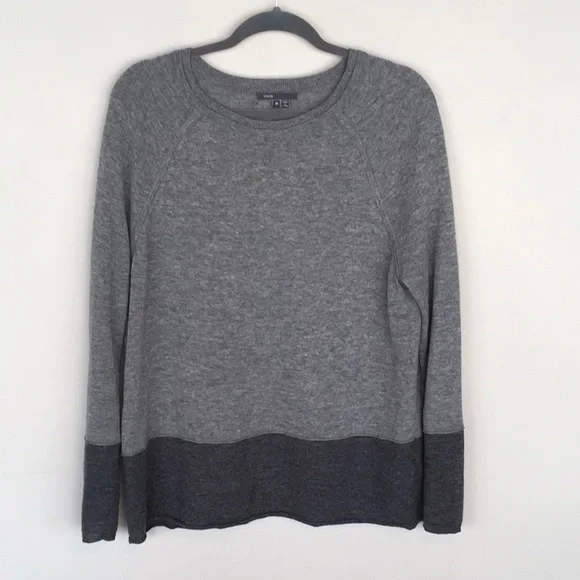 Vince 2 Tone Gray Sweater - Picture 2 of 5